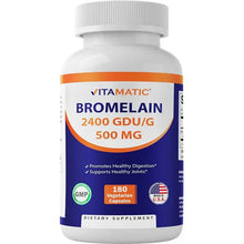 Load image into Gallery viewer, Bromelain 500 Mg (2400 Gdu/Gram) 180 Capsules
