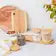 Load image into Gallery viewer, Rae Dunn Pinch, Dash, Smidge glass spice jars Acacia wood tray and serving spoons