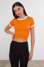 Load image into Gallery viewer, Women's Blank Cropped T-Shirt Two Tone Basic Crop Top Blank: Black / M