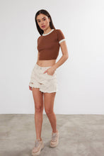 Load image into Gallery viewer, Women's Blank Cropped T-Shirt Two Tone Basic Crop Top Blank: Black / M