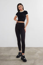 Load image into Gallery viewer, Women&#39;s Blank Cropped T-Shirt Two Tone Basic Crop Top Blank: Black / M

