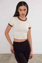 Load image into Gallery viewer, Women&#39;s Blank Cropped T-Shirt Two Tone Basic Crop Top Blank: Black / M
