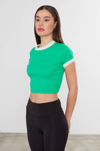 Load image into Gallery viewer, Women&#39;s Blank Cropped T-Shirt Two Tone Basic Crop Top Blank: Black / M
