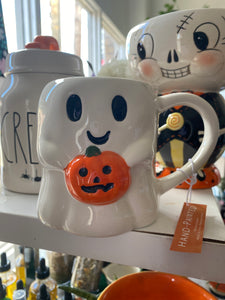 Ghost pumpkin mug