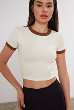 Load image into Gallery viewer, Women&#39;s Blank Cropped T-Shirt Two Tone Basic Crop Top Blank: Black / M
