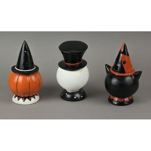 Transpac Set of 3 Johanna Parker Design Vintage Look LED Lighted Decorative Halloween Figurines