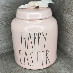 Rae Dunn HAPPY EASTER canister pink LL new
